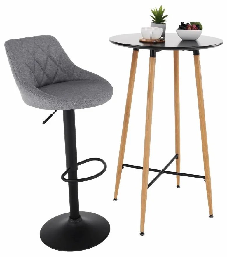 Tempo Kondela Barový stôl, čierna/dub, priemer 60 cm, IMAM