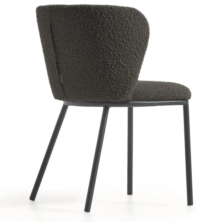 Čierne čalúnené jedálenské kreslo Ciselia – Kave Home