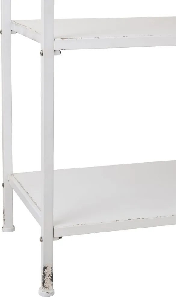 Biely antik kovový policový regál so šuplíkom Valio White - 54*38*140cm