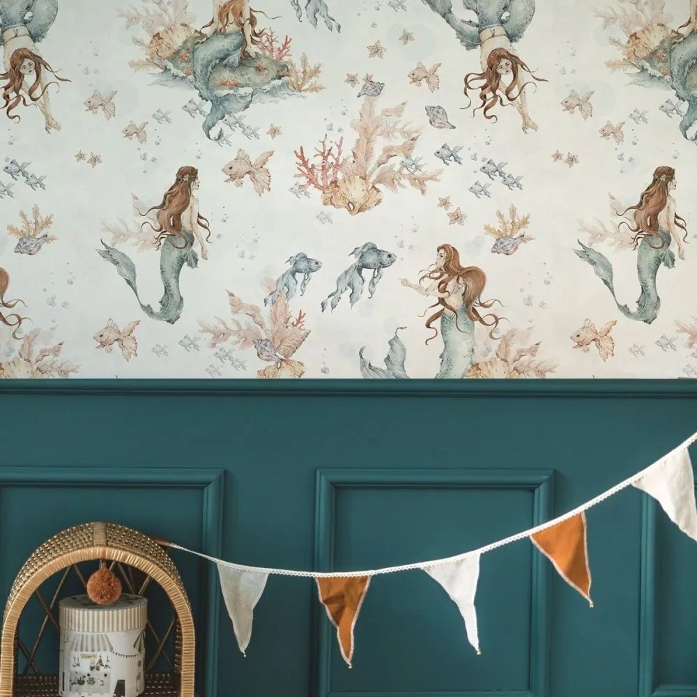 Tapeta morskej panny biela 280x100 cm