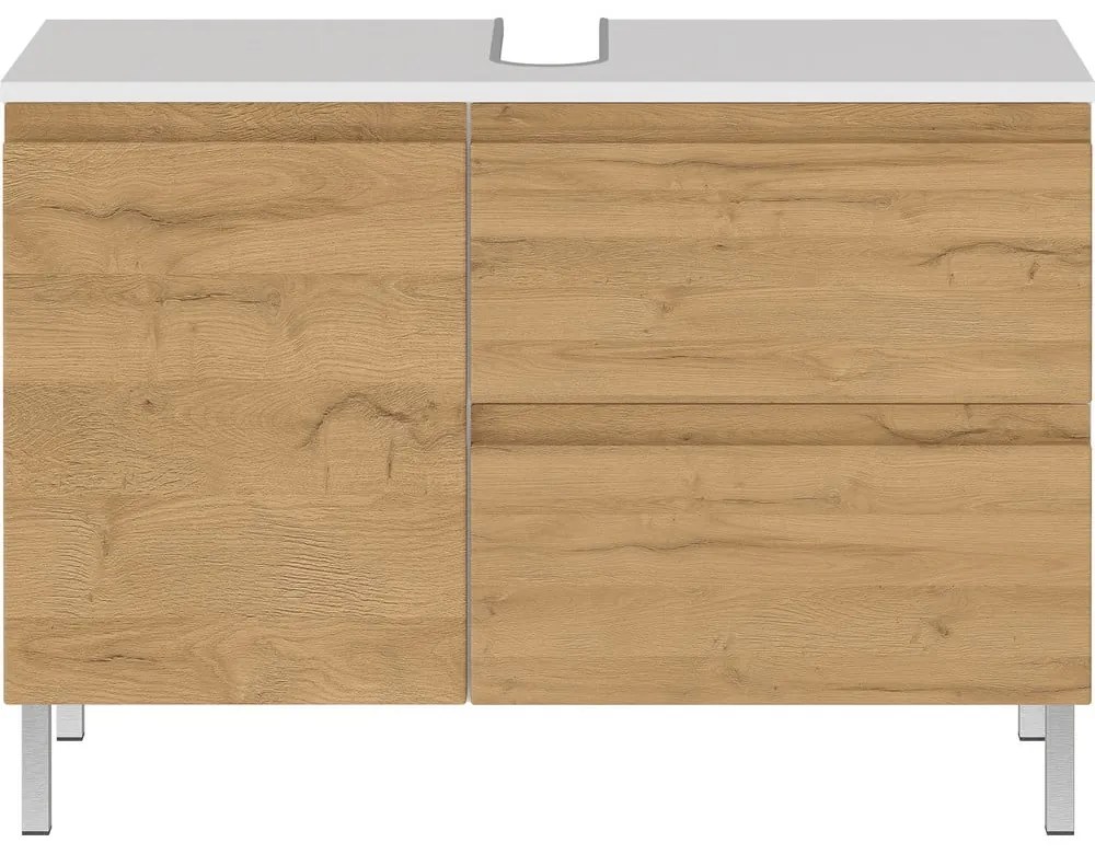 Biela skrinka pod umývadlo v dekore duba 80x56 cm Torrance - Germania