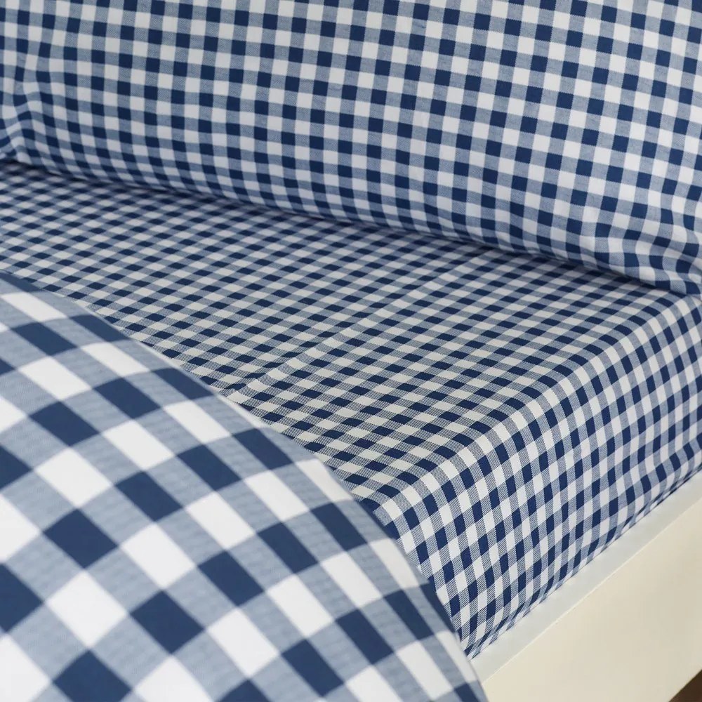 Tmavomodré obliečky na jednolôžko 135x200 cm Bamford Gingham Check – Catherine Lansfield