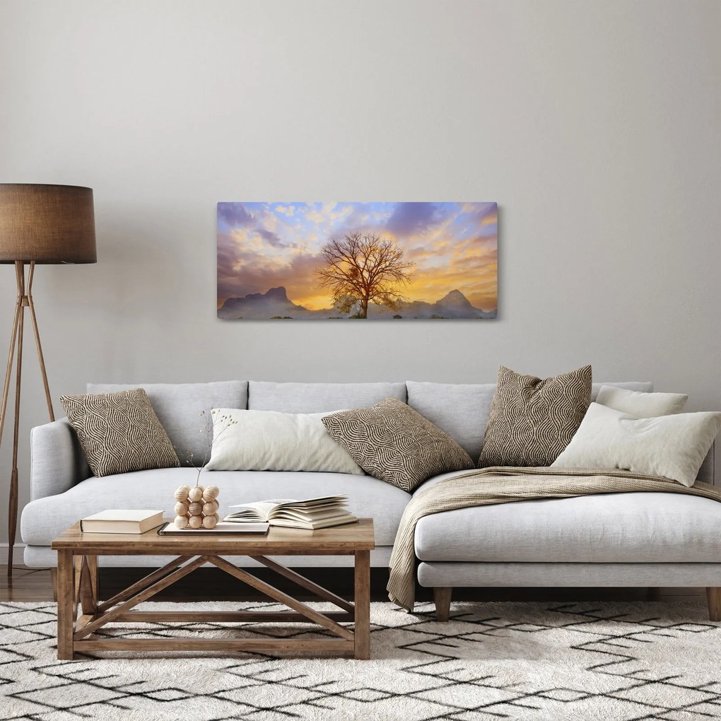 Obraz - Krajina so slnečnicami (120x50 cm)