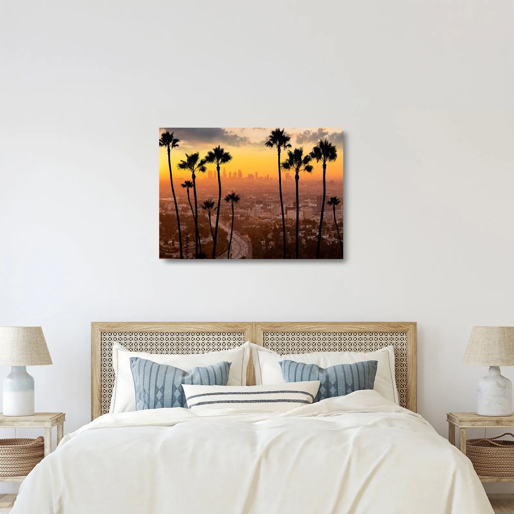 Sklenený obraz - Panorama Los Angeles (70x50 cm)