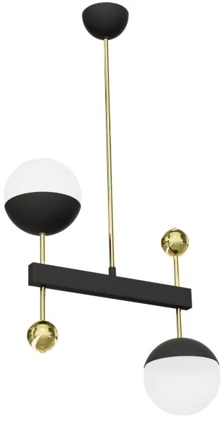 Jupiter 1986 - Luster na tyči DEGO 2xG9/10W/230V čierna/zlatá