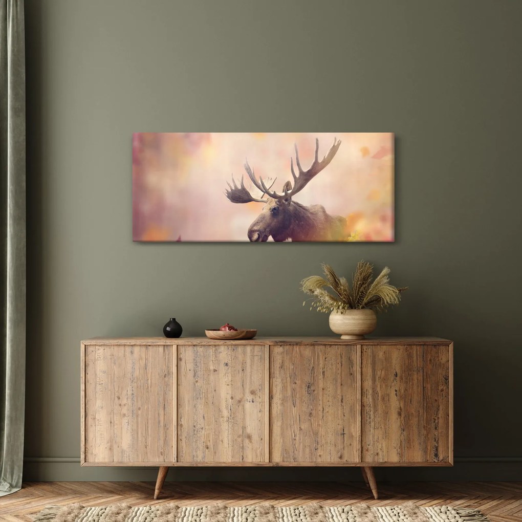 Obraz - Sob v jesennom lístí (120x50 cm)