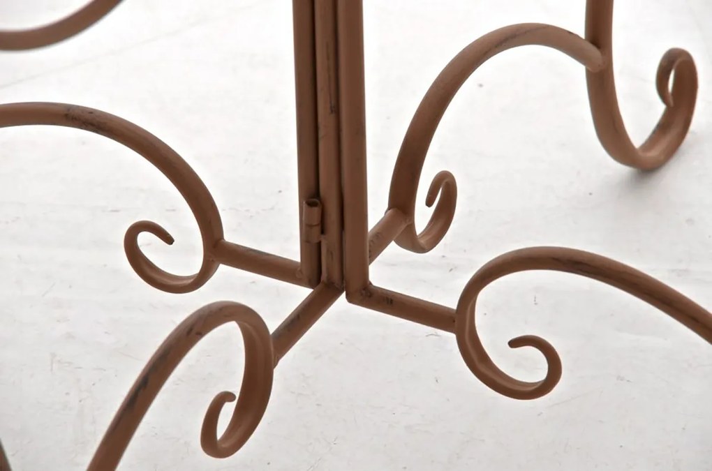 Kovový stôl Sheela - Hnedá antik