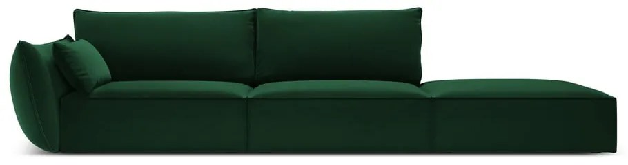 Tmavozelená zamatová pohovka ľavý roh 264 cm Vanda – Mazzini Sofas