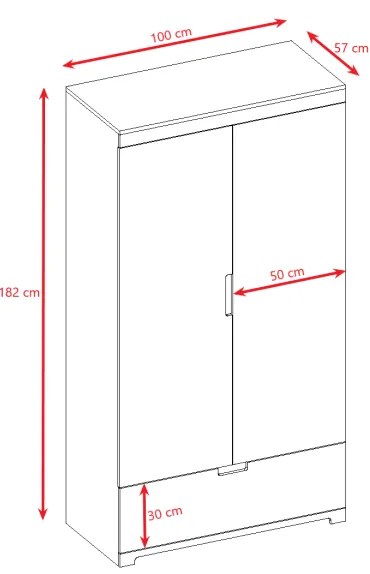 Detská skriňa Tomi 100 cm biela