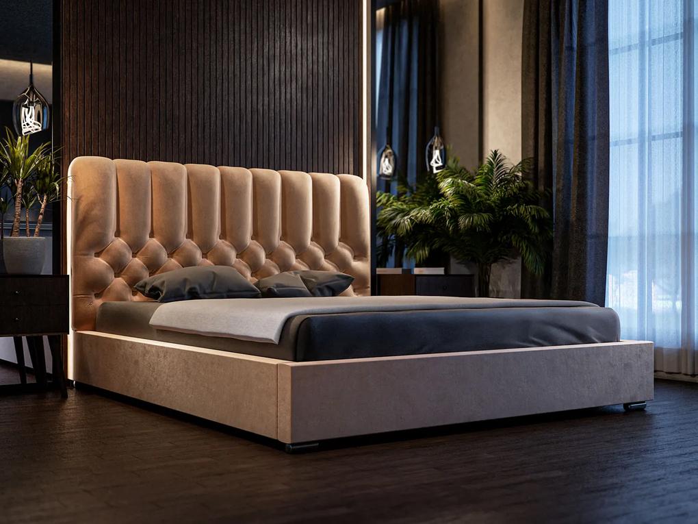 PROXIMA.store - Luxusná čalúnená posteľ PERLA ROZMER: 180 x 200 cm, TYP ROŠTU: DREVENÝ ROŠT