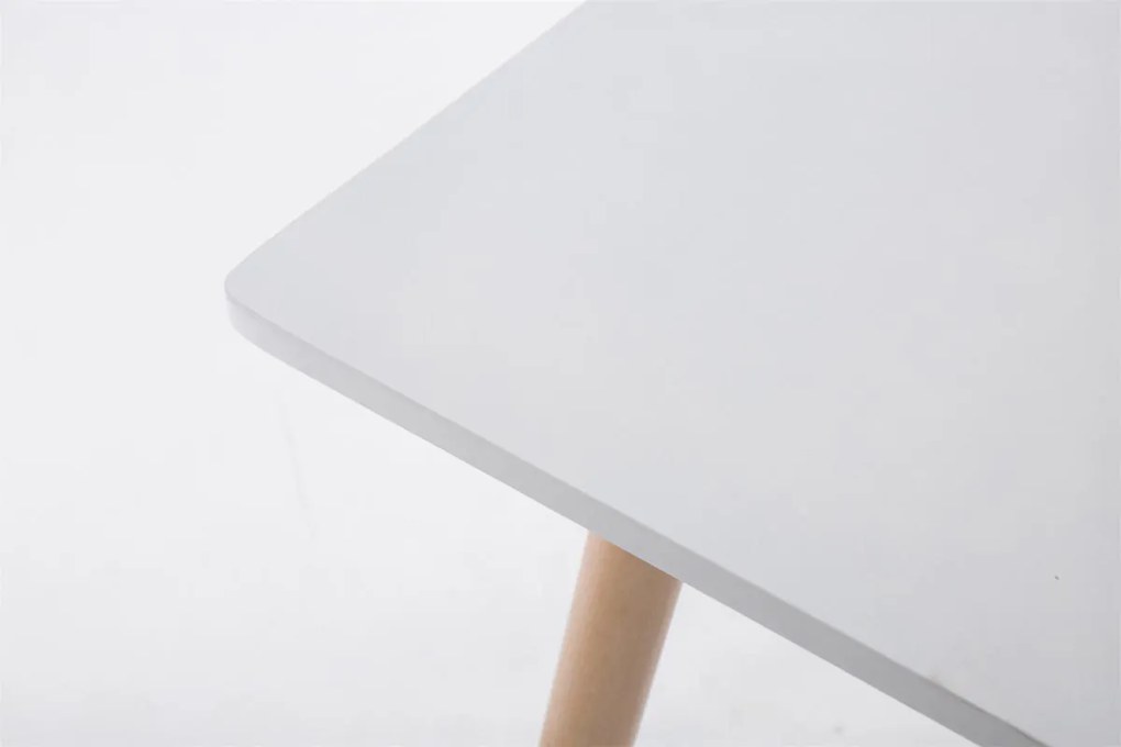 Jedálenský stôl drevený Bent, nohy natura - v75 x 80 x 80 cm - Biela