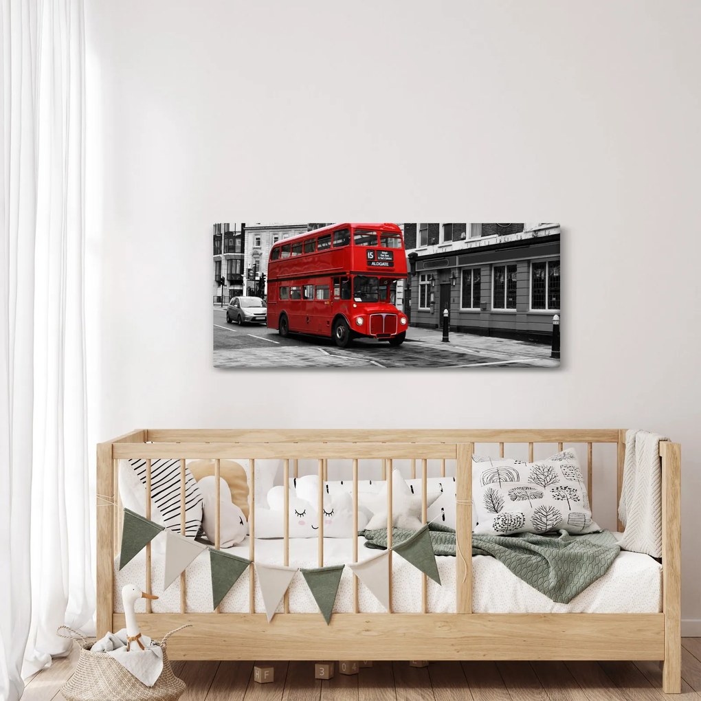 Obraz -Londýn s autobusom (120x50 cm)