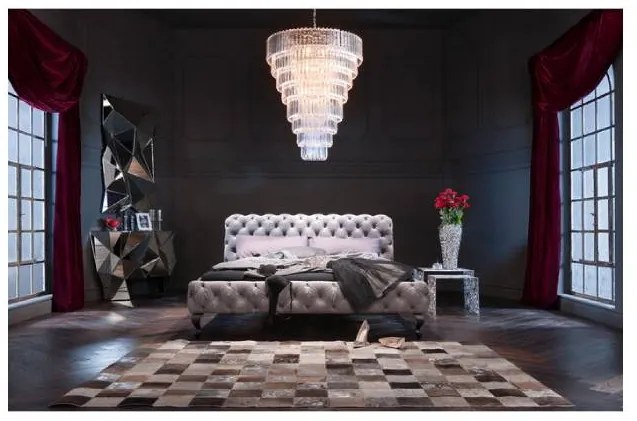 Desire Velvet manželská posteľ 180x200 cm strieborno sivá