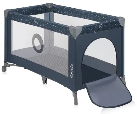 Lionelo - Cestovná postieľka STEFI modro-šedá