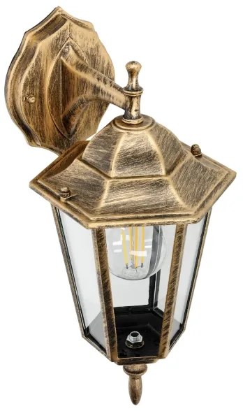 Vonkajšie nástenné svietidlo 1xE27/60W/230V IP44 zlatá