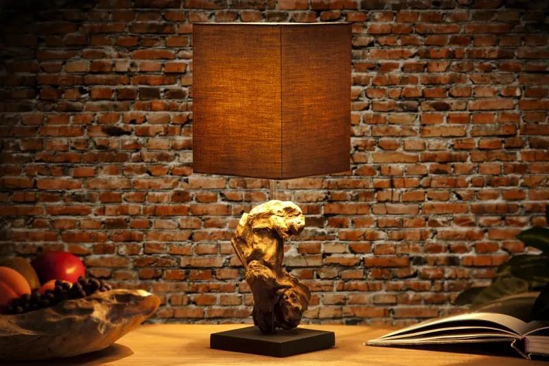 Stolná lampa vyrobená z masívneho dreva Hypnotic hnedá