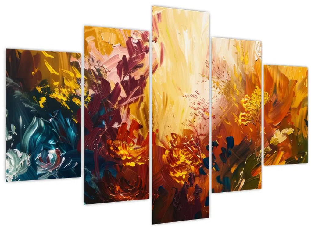 Obraz - Abstraktná maľba kvetov (150x105 cm)