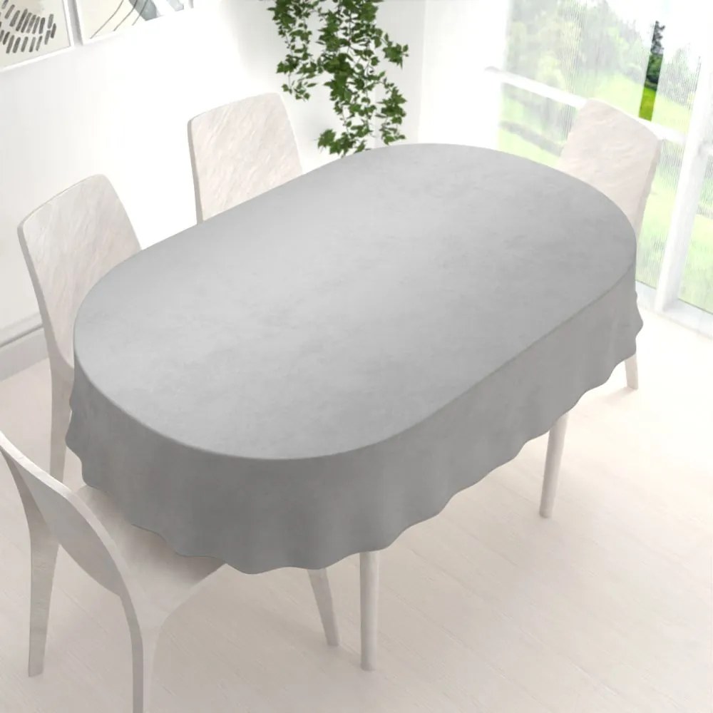 Biante Zamatový oválny obrus Velvet Prémium SVP-027 Svetlo sivý 60x100 cm
