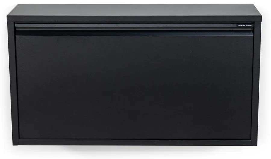 Čierna kovová výklopná/závesná skrinka na topánky 75x41x22 cm Billy – Spinder Design