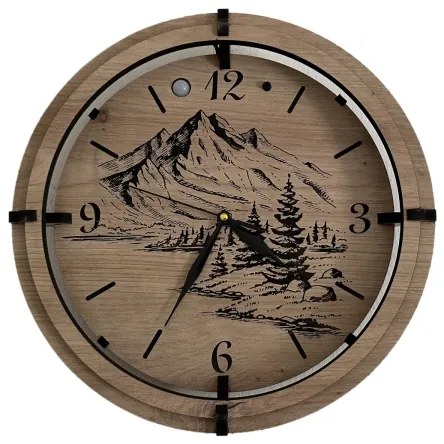 Li-Go 23697/DUB/BAT2 - LED stmievateľné hodiny so snímačom LED/1xAA, priemer 32 cm, dub