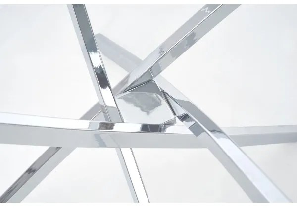 Jedálenský stôl ESTEN priehľadný/strieborný