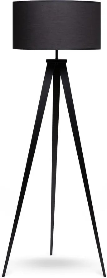 Stojacia lampa s kovovými nohami a čiernym tienidlom loomi.design Kiki