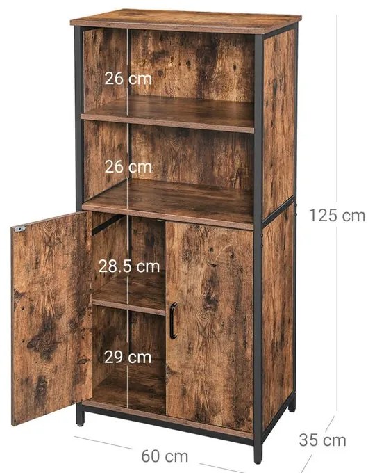 Úložná skrinka s policami VASAGLE LSC66BX