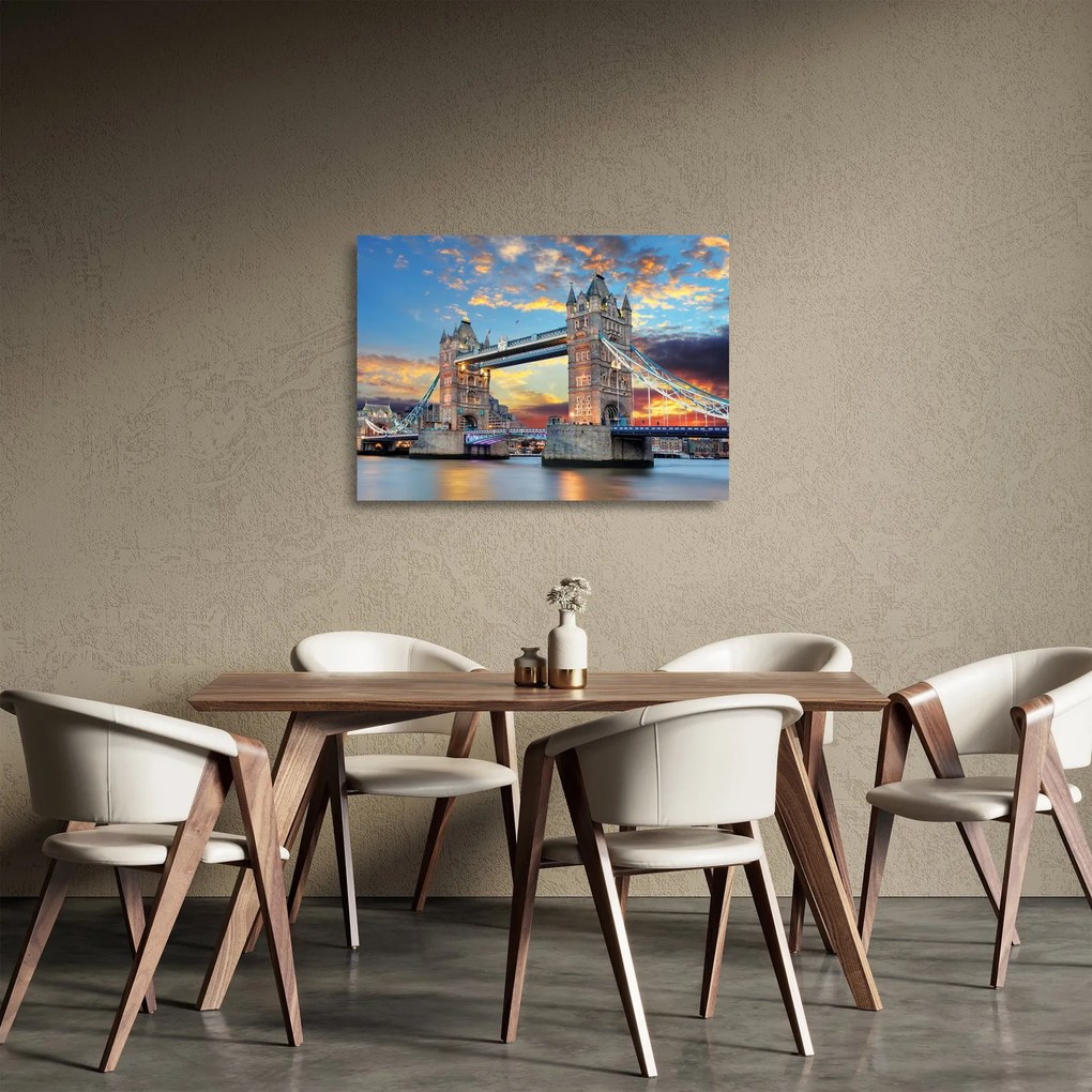 Sklenený obraz - Tower Bridge, Londýn, Anglicko (70x50 cm)