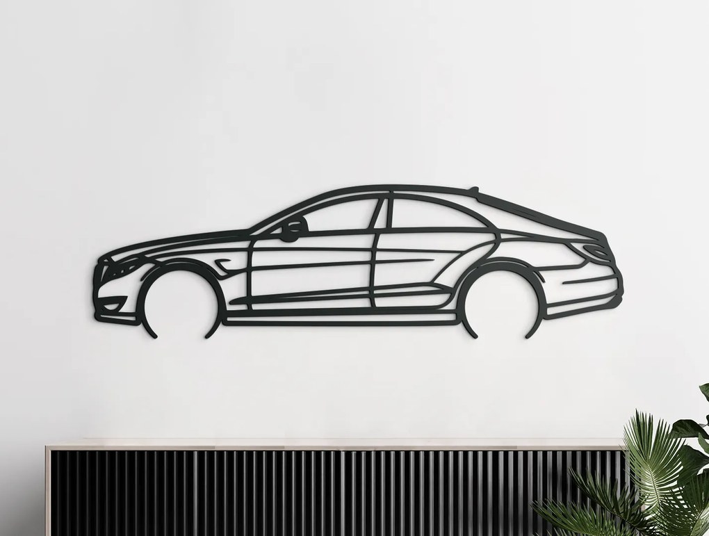 drevko Drevená nálepka na stenu Mercedes CLS63 AMG Rozmer obrazu: 25 x 86 cm, Farba dekorácie: Čierna