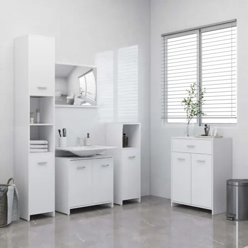 vidaXL 4-dielna súprava kúpeľňového nábytku biela-