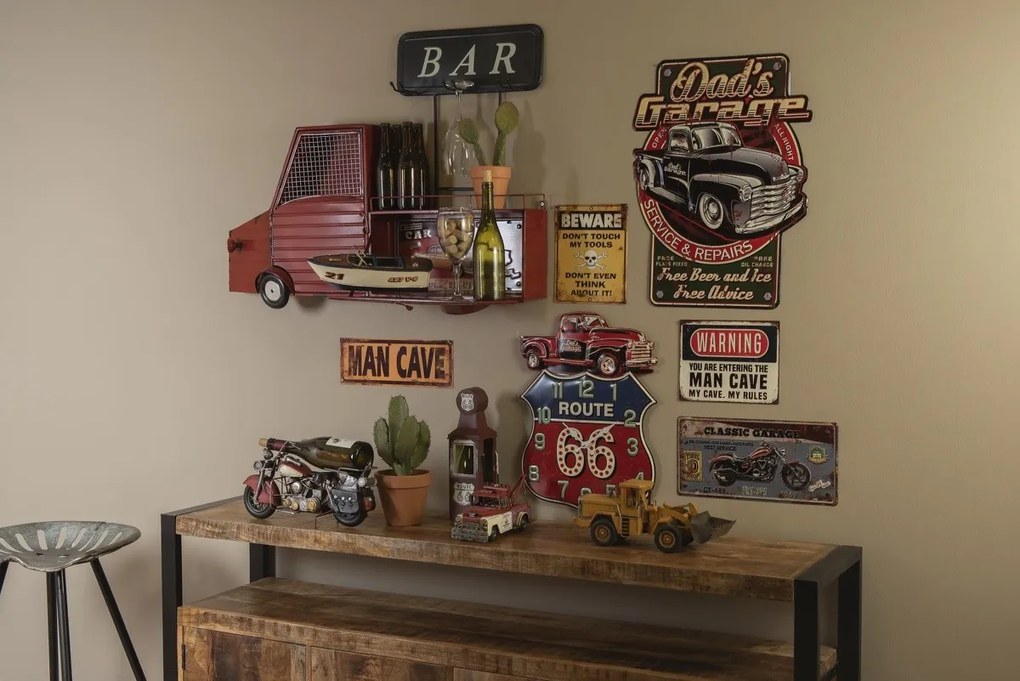 Nástenná kovová ceduľa Man Cave Warning- 25 * 20 cm