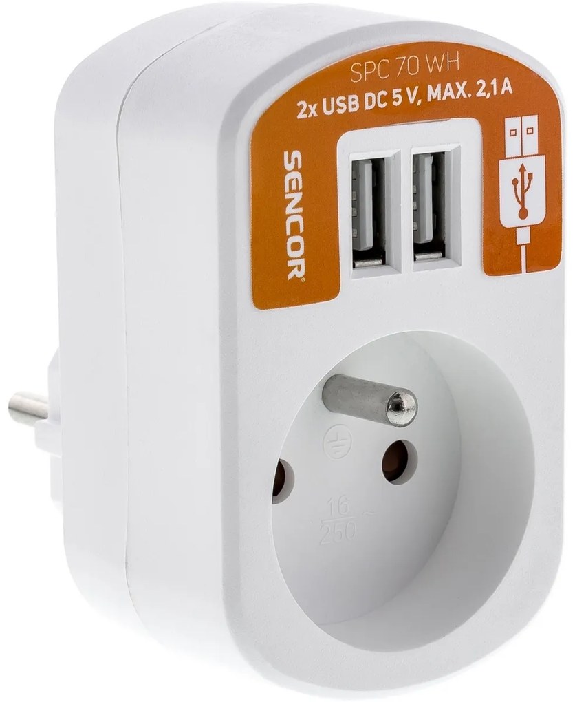 Retlux RPC 70 WH Zásuvka biela, 2x Sencor USB