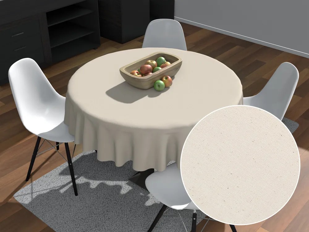 Biante Bavlnený okrúhly obrus MONI MO-037 Svetlý režný Ø 120 cm