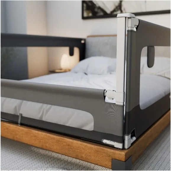 Bezpečnostná zábrana na posteľ Cover 48 sivá 180 cm