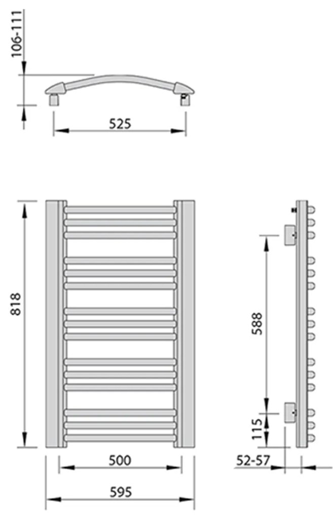 Sapho, EGEON vykurovacie teleso 595x818mm, 486 W, antracit, EG609A
