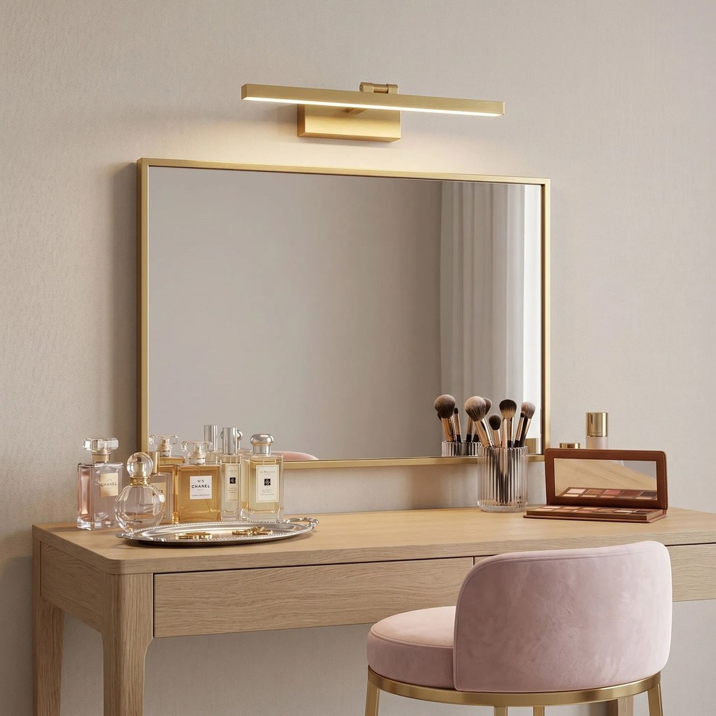Toolight Toolight, LED kúpeľňové svietidlo 40 cm, 9W, 4000K, 500lm, APP1863-1W, zlatá matná, OSW-66016