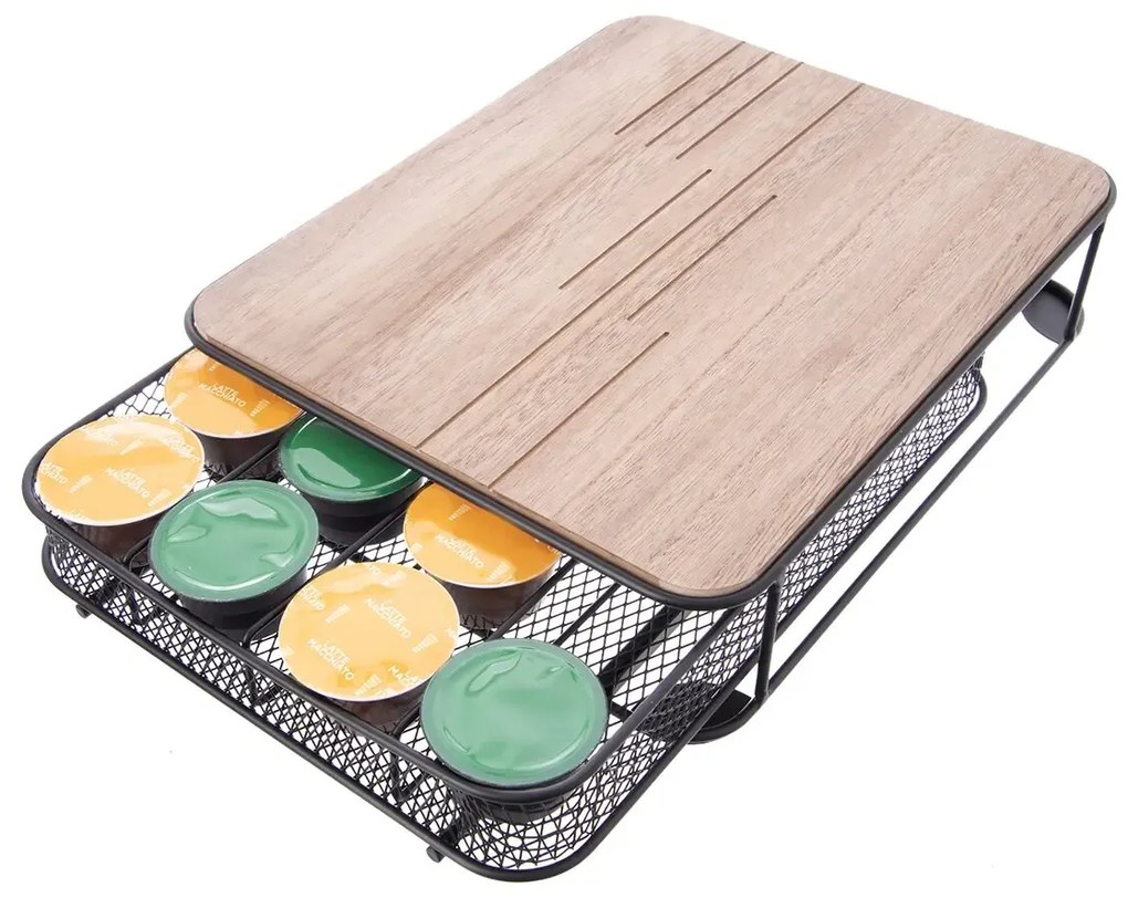 Orion Stojan na kanvicu so zásuvkou, kovový organizér na čaj / kávové kapsule LINE