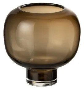 Hnedá sklenená váza / svietnik Dark Brown S - 14 * 14 * 14 cm