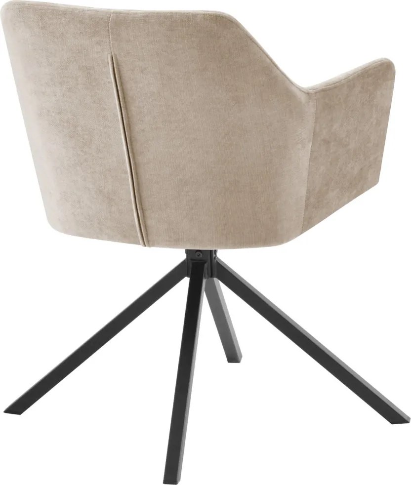 Otočná jedálenská stolička Patti, béžová látka