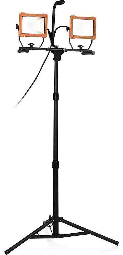 LED reflektor so stojanom 2xLED/30W/230V 4000K IP65 oranžovo-čierny
