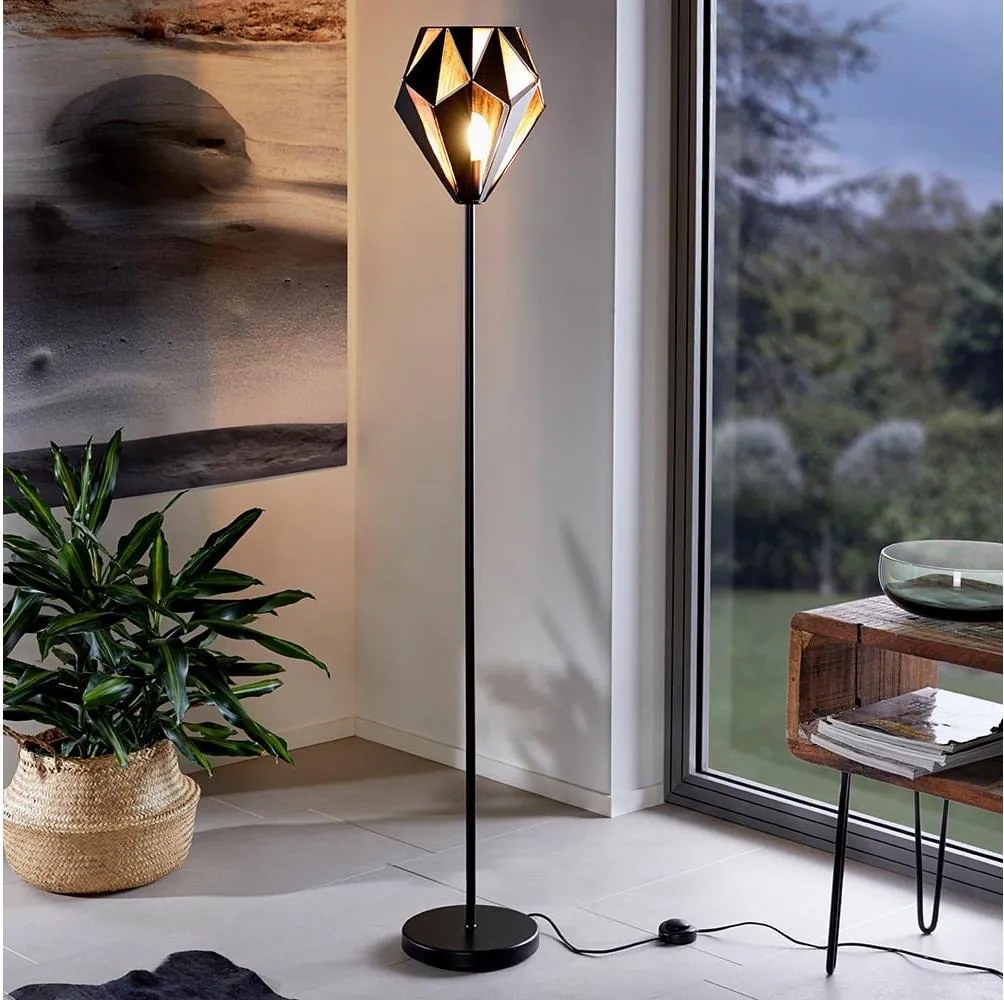 Eglo 62838 - Stojacia lampa CARLTON PRO 1xE27/60W/230V čierna