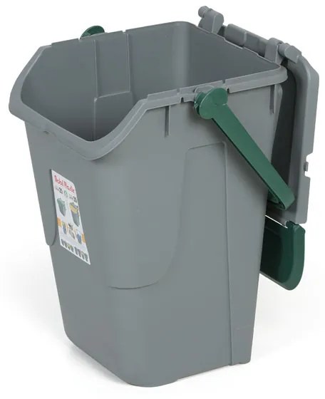 Plastový odpadkový kôš na triedenie odpadu ECOLOGY II, 35 l, sivá/zelená