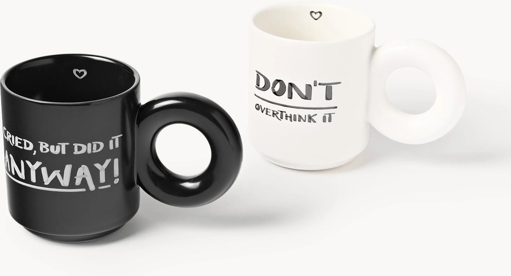 Stohovateľné porcelánové hrnčeky's dekoračným motívom Tutti, 2 ks