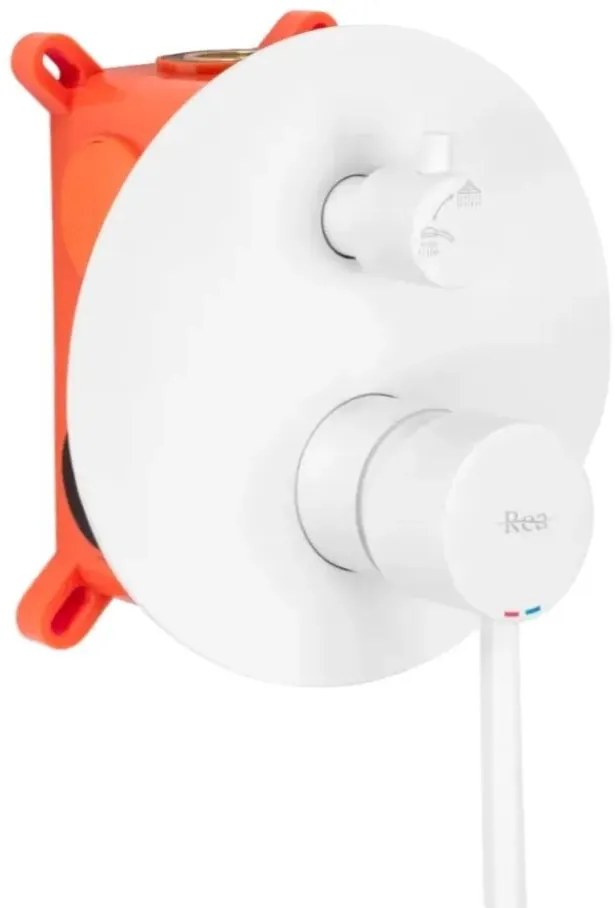 Rea Lungo, podomietková vaňová batéria + Box, biela, REA-B6440