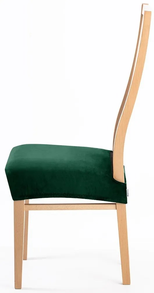 Restilo Napínací poťah na sedák na stoličku Sento tmavozelená, 40 x 40 + 5 cm