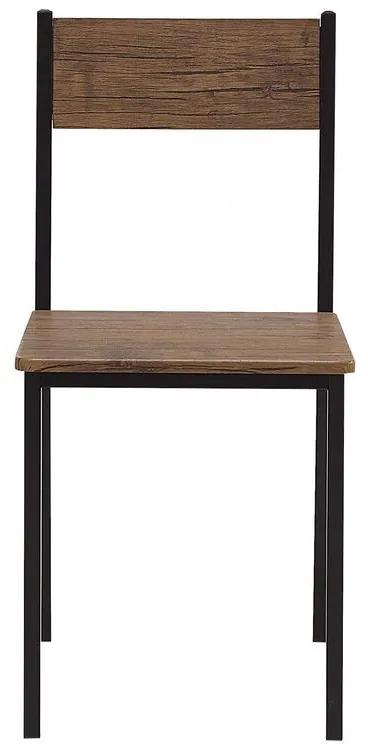 Jedálenská súprava stola a 4 stoličiek tmavé drevo/čierna HAMRY Beliani
