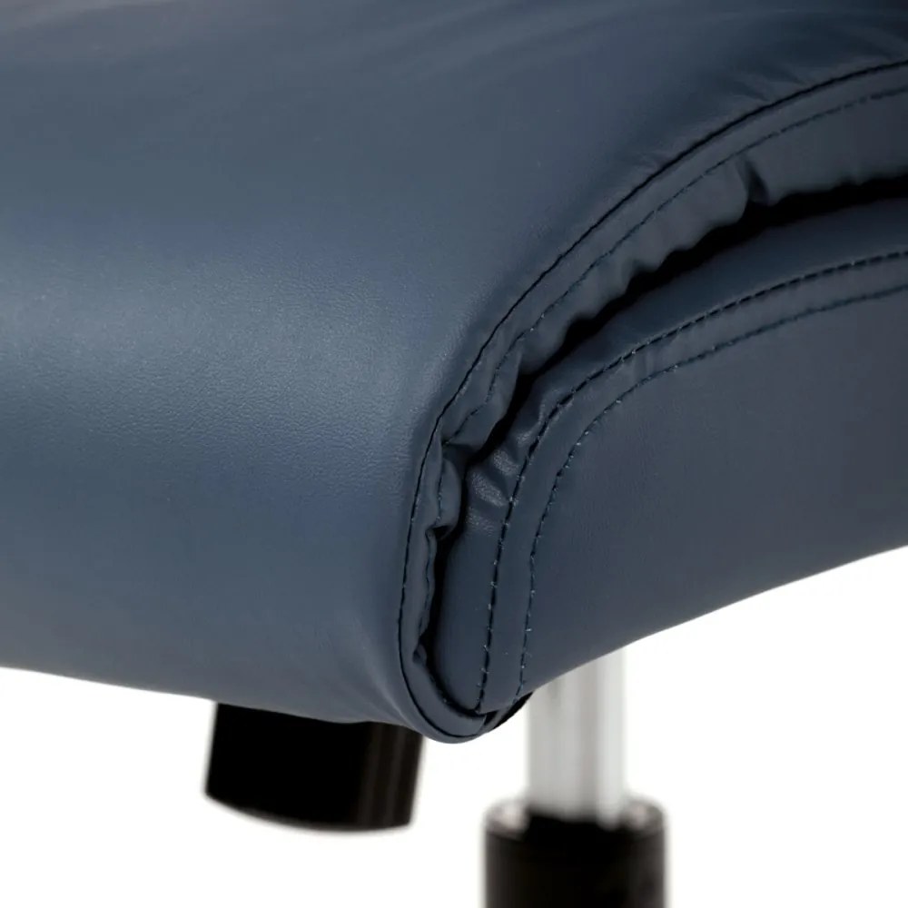 Kancelárske kreslo PEDRO — ekokoža, modrá