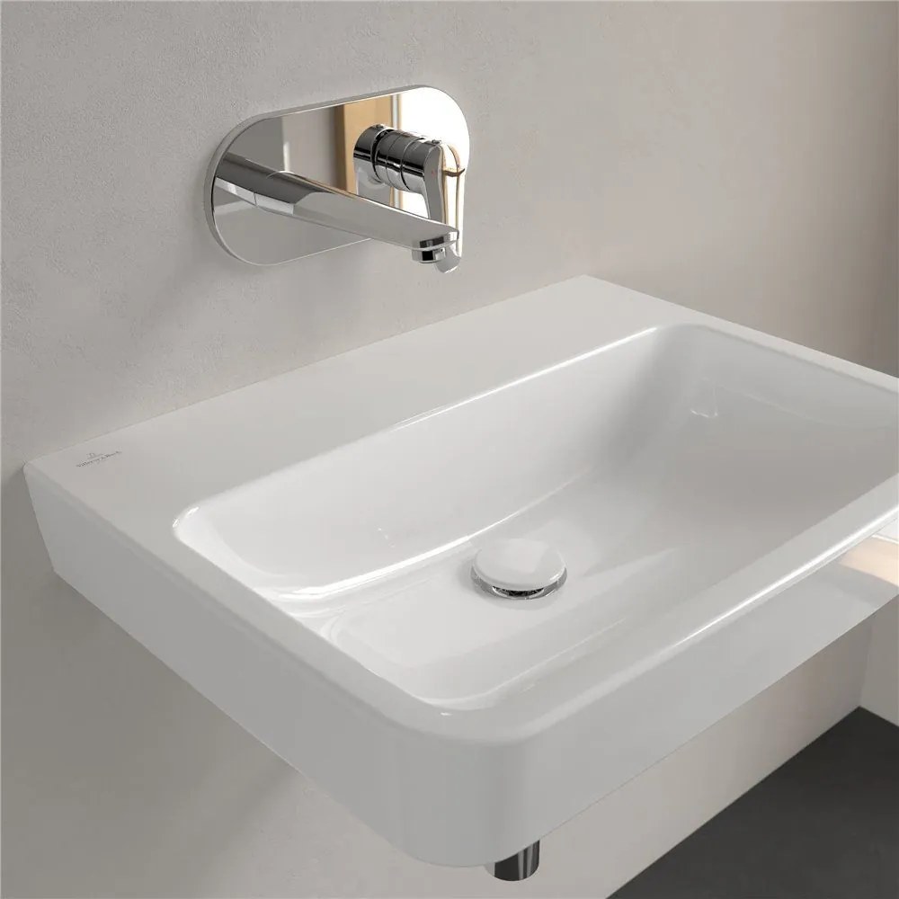 VILLEROY & BOCH O.novo závesné umývadlo bez otvoru (zadná a spodná strana brúsená), bez prepadu, 600 x 460 mm, biela alpská, s povrchom CeramicPlus, 4A416FR1