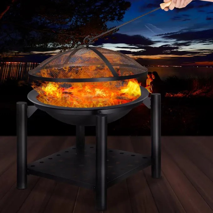 InternetovaZahrada Ohnisko Oval Ø55 cm s úložným priestorom