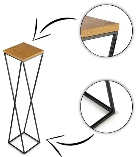 Stojan na kvety LOFT 100x24 cm čierna/hnedá